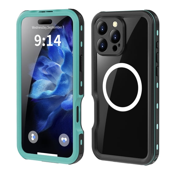 Dteck Magnetic for iPhone 16 Pro Max Case Waterproof,Built-in Screen Protector IP68 Underwater 16FT Military Dropproof Compatible with MagSafe Full Body Shockproof Case 6.9",Blue