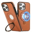 thumbnail image 1 of Dteck Magnetic for iPhone 16 Pro Max Leather Case with Invisible Stand, Compatible with MagSafe, Slim Kickstand Phone Cover for iPhone 16 Pro Max,Brown, 1 of 9