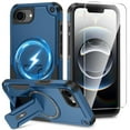 thumbnail image 1 of Dteck Magnetic for iPhone 16e Case with Screen Protector, Compatible with MagSafe, Heavy Duty Shockproof Rugged with Invisible Kickstand Protective Phone Cover for Apple iPhone 16e 6.1",Blue, 1 of 8