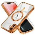 thumbnail image 1 of Dteck Magnetic for iPhone 17 Case with Screen Protector, Compatible with MagSafe, Non Yellowing Slim Plating Soft Clear Phone Cover with Full Camera Lens Cover 6.3 Inch,Orange, 1 of 6
