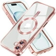 thumbnail image 1 of Dteck Magnetic for iPhone 17 Case with Screen Protector, Compatible with MagSafe, Non Yellowing Slim Plating Soft Clear Phone Cover with Full Camera Lens Cover 6.3 Inch,Pink, 1 of 6