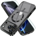thumbnail image 1 of Dteck Magnetic for iPhone 17 Pro Case with Screen Protector, Compatible with MagSafe, Non Yellowing Slim Plating Soft Clear Phone Cover with Full Camera Lens Cover 6.3 Inch,Black, 1 of 6