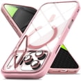 thumbnail image 1 of Dteck Magnetic for iPhone 17 Pro Max Case, Compatible with MagSafe, Military Grade Drop Protection, Slim Clear Shockproof with Camera Lens Cover Kickstand for iPhone 17 Pro Max,Pink, 1 of 5