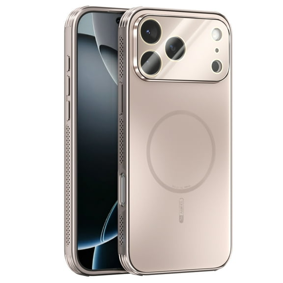 Dteck Magnetic for iPhone 17 Pro Max Case with Full Camera Protection, Compatible with MagSafe, Shockproof Matte Finish Slim Phone Cover for iPhone 17 Pro Max,Gold