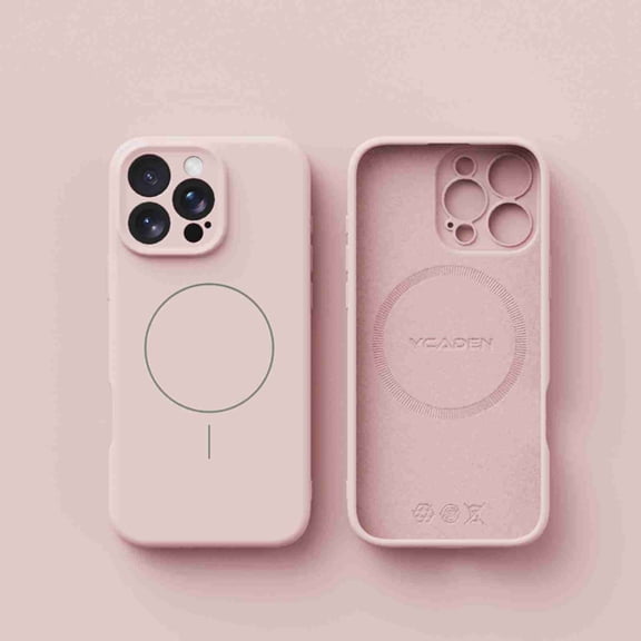 Dteck Magnetic for iPhone XS Max Case, Compatible with MagSafe Accessory, Silicone Camera Control Button Protection Anti-Scratch Soft Microfiber Lining Wireless Charging Support Cover, Pink