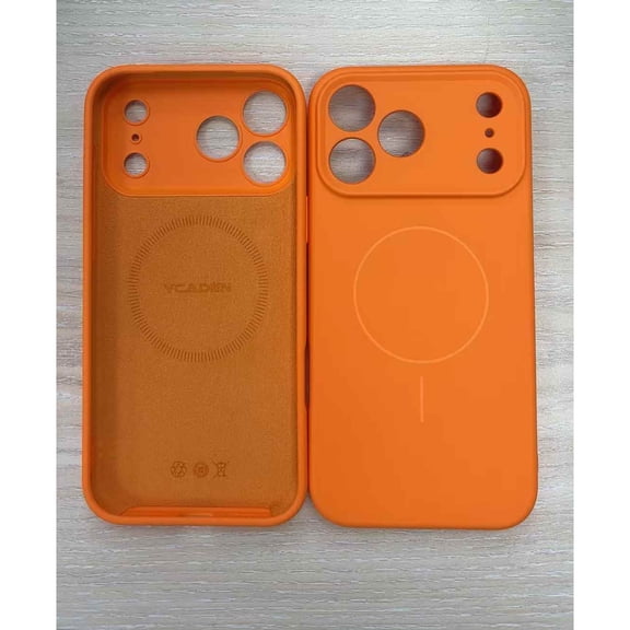 Dteck Magnetic for iPhone XS Max Case, Compatible with MagSafe Accessory, Silicone Camera Control Button Protection Anti-Scratch Soft Microfiber Lining Wireless Charging Support Cover, Orange