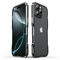 Dteck Metal Bumper for iPhone 16 Pro, Aluminum Bumper with Screws, Metal Frame Bumper Cover Shock Absorbent Slim Cool Design for iPhone 16 Pro,Black