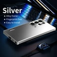thumbnail image 1 of Dteck Metal Case for Samsung Galaxy S24+,Luxury Alloy Frame Slim Back Case Shockproof Magnetic Lock Cover for Samsung Galaxy S24+,Silver, 1 of 7