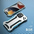 thumbnail image 1 of Dteck Metal Case for iPhone 13 Mini, Anti-Fall Shockproof Military Grade Armor Bumper Heavy Duty Aluminum Alloy Protective Tough Bumper Frame Cover, Blue, 1 of 8