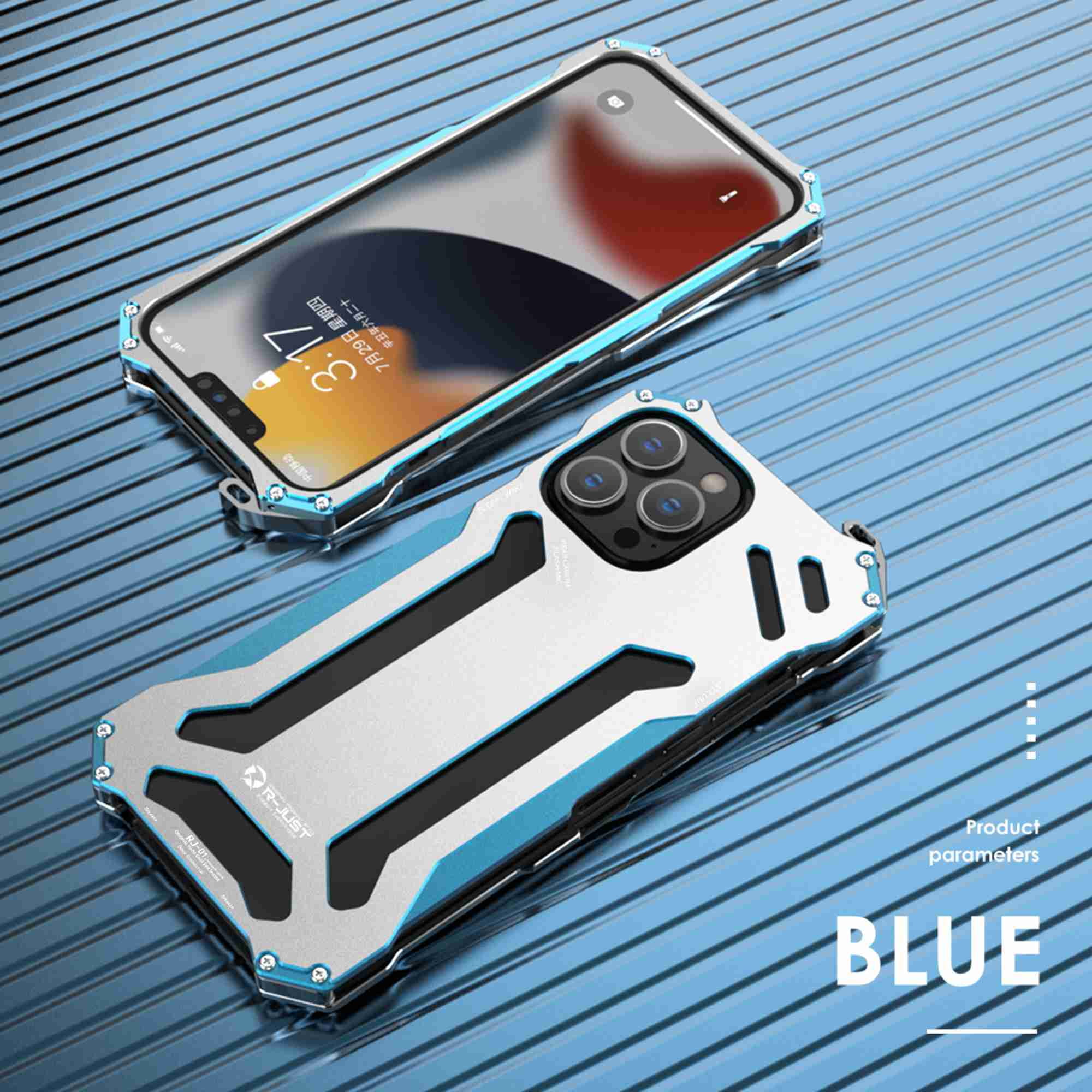 Dteck Metal Case for iPhone 13 Pro Max, Anti-Fall Shockproof