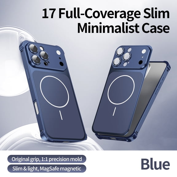 Dteck Metal Case for iPhone 13 Pro Max,Shockproof Aluminum Alloy Frame Magnetic Back Case Compatible with Mag Safe Built-in Camera Lens Protector Cover for iPhone 13 Pro Max,Blue