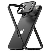 Dteck Metal Frame with Lens Protector for iPhone 17 Pro, Ultra-Thin Aluminum TPU Hybrid Shockproof Bumper Phone Case for iPhone 17 Pro,Black