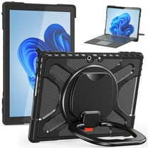 Dteck Microsoft Surface Pro 9 Rugged Case 13.0" 2022 Released, Heavy Duty Shockproof Cover with Rotatable Handle Grip Kickstand, Compatible with Keyboard Adsorption Interface Type Cover,Black
