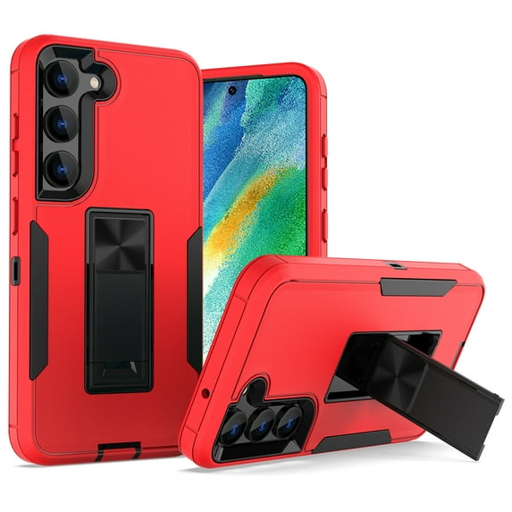 Dteck for Military Grade Drop Protection Case for Samsung Galaxy S23 Plus, Heavy-Duty Hybrid Rugged Full Body Magnetic Mount Holder Kickstand Shockproof Phone Cover, Red+Black
