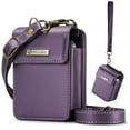 thumbnail image 1 of Dteck Mini Bag for Samsung Galaxy Z Flip 6/5/4/3, Crossbody Wallet with RFID Blocking Card Holder for Motorola Razr 2024, Universal Earphone Bag for AirPods / Galaxy Buds 3 Pro,Purple, 1 of 8