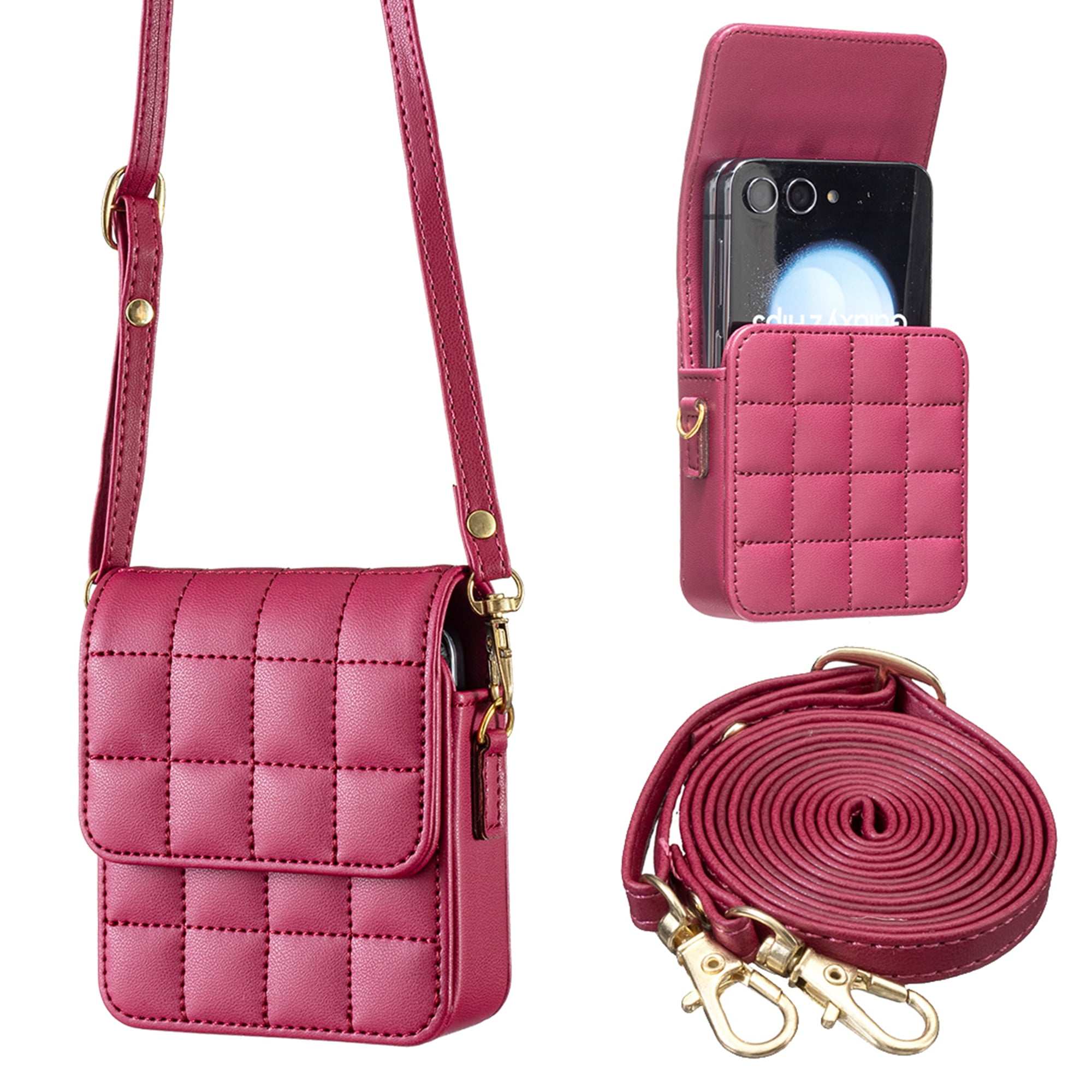 Dteck Mini Crossbody Flip Phone Purse for Women, Phone Bag for