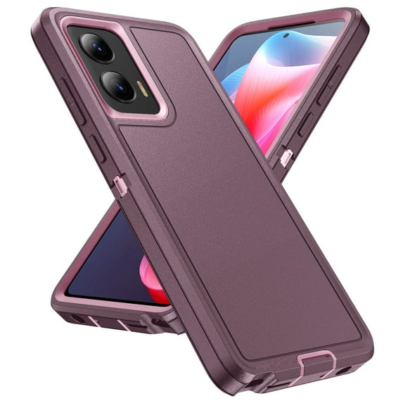 Dteck for Moto G 2024 Case, Heavy Duty Shockproof Dual Layer Drop Protection Durable Outdoor Hybrid Rugged Phone Cover for Motorola Moto G 5G 2024,Purple