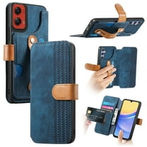 Dteck for Moto G 2024 Wallet Case with RFID Blocking Credit Card Holder,Wristband Strap Kickstand PU Leather Flip Shockproof Cover Women Men for Motorola Moto G 5G 2024 Case,Blue