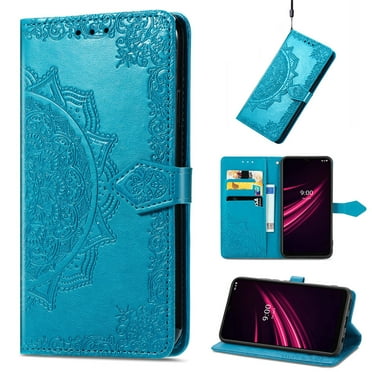 Dteck for Moto G Play 2024 Wallet Phone Case,Embossed PU Leather Magnetic Clasp Case with Credit Card Slots Holder Phone Cover with Strap for Motorola Moto G Play 2024,Blue