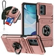 thumbnail image 1 of Dteck for Motorola Edge 2024 Case with Lanyard & Phone Tether Tab, Military Grade Drop Protection agnetic Ring Holder Kickstand Protective Phone Case for Moto Edge 2024,Rosegold, 1 of 8