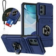 thumbnail image 1 of Dteck for Motorola Edge 2024 Case with Lanyard & Phone Tether Tab, Military Grade Drop Protection agnetic Ring Holder Kickstand Protective Phone Case for Moto Edge 2024,Blue, 1 of 8