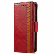 Dteck for Motorola Edge 2024 Wallet Case with RFID Blocking, Wallet Hidden Anti-theft Card Holder Cash Slot Side Magnetic Buckle Stand Folio Flip Casual Business Cover, Red