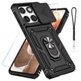 thumbnail image 1 of Dteck for Motorola Edge 2025 Case with Camera Slide Cover,Magnetic Ring Holder Kickstand Shockproof Protective Phone Cover with Screen Protector,Black, 1 of 7