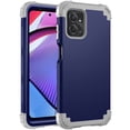 thumbnail image 1 of Dteck for Motorola G Power (2023) Armor Case, 3 in 1 Heavy Duty Shockproof Hybrid Hard PC Soft Rubber Drop Protection Slim Fit Hybrid Protective Cover Case, darkblue, 1 of 6