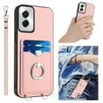 thumbnail image 1 of Dteck for Motorola Moto G (2024) Case Wallet with Card Holder, Ultra Slim PU Leather TPU Bumper Shockproof Phone Case with Ring Holder Kickstand Wrist Strap for Moto G 5G 2024,Rosegold, 1 of 5
