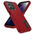 thumbnail image 1 of Dteck for Motorola Moto G (2025) Case with Built in Kickstand, Shockproof/Dustproof/Drop Proof Military Grade Non-Slip 3-Layer Silicone PC Protective Cover, Red+Black, 1 of 9