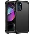 thumbnail image 1 of Dteck for Motorola Moto G 5G 2022 Case, Shockproof Heavy Duty Protection Soft Silicone Rubber Bumper+Hard Plastic Hybrid Protective Case for Motorola Moto G 5G (6.5" Display) 2022, Black, 1 of 8