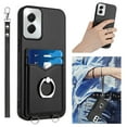 thumbnail image 1 of Dteck for Motorola Moto G Play (2024) Case Wallet with Card Holder, Ultra Slim PU Leather TPU Bumper Shockproof Phone Case with Ring Holder Kickstand Wrist Strap for Moto G Play 2024,Black, 1 of 5