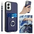 thumbnail image 1 of Dteck for Motorola Moto G Play (2024) Case Wallet with Card Holder, Ultra Slim PU Leather TPU Bumper Shockproof Phone Case with Ring Holder Kickstand Wrist Strap for Moto G Play 2024,Blue, 1 of 5
