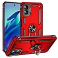 thumbnail image 1 of Dteck for Motorola Moto G Play 4G 2024 Case, Shockproof Heavy Duty Rotated Ring Kickstand Metal Ring Bracket All-Round Anti Drop Armor TPU+PC Case with Magnetic car Mount Cover, Red, 1 of 4