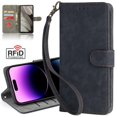 thumbnail image 1 of Dteck for Motorola Moto G Power (2025) Case with RFID Blocking Card Holder, PU Leather Folio Flip Protective Cover with Wrist Strap For Moto G Power 2025 / G Play 2025,Black, 1 of 4