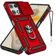 thumbnail image 1 of Dteck for Motorola Moto G Power 5G 2025 Case with Camera Slide Cover, Military Grade Drop Protection Magnetic Ring Holder Kickstand Protective Phone Case for Moto G Power / G Play 2025,Red, 1 of 9
