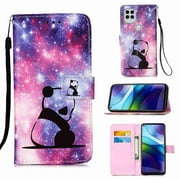 Dteck for Motorola Moto G Stylus 5G Case, Magnetic Closure Wallet PU Leather with Card Holder Stand 3D Painted Design Phone Case for Motorola Moto G Stylus 5G 2021 (Panda)