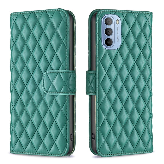 Dteck for Motorola Moto G31/ G41 Case, Premium PU Leather Flip Wallet Case with Magnetic Closure TPU Bumper Scratch Free Case for Motorola G31/ Moto G41 6.4", Green