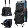 thumbnail image 1 of Dteck for Motorola Moto Razr 40 Wallet Case with  Crossbody Strap, Large Capacity Card Holder Women Girls Premium PU Leather Moto Razr 40 Zipper Wallet Case,Black, 1 of 6