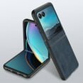 thumbnail image 1 of Dteck for Motorola RAZR 40 Slim Back Case, Luxury Shockproof Business Retro Premium PU Leather Hybrid Case Cover, Anti-Drop Protective Cover with Lens Protection, navyblue, 1 of 5