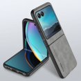 thumbnail image 1 of Dteck for Motorola RAZR 40 Slim Back Case, Luxury Shockproof Business Retro Premium PU Leather Hybrid Case Cover, Anti-Drop Protective Cover with Lens Protection, gray, 1 of 5