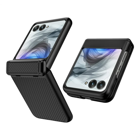 Dteck for Motorola Razr 2025 Case with Built-in Screen Protector & Hinge Protection, Shockproof Rugged Durable Non-Slip Cover for Moto Razr 2025/2024,Black