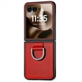 thumbnail image 1 of Dteck for Motorola Razr 2025 Case with Ring, Luxury Premium PU Leather Protective Phone Case Full Coverage Bling Diamond Ring Case for Motorola Moto Razr 60 2025, Red, 1 of 9