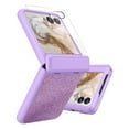 thumbnail image 1 of Dteck for Motorola Razr 2025 / Razr 60 Case with Screen Protector & Hinge Protection, Bling Glitter Girly Slim Shockproof Rugged Bumper Protective Case Cover, Purple, 1 of 6