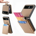 thumbnail image 1 of Dteck for Motorola Razr 40 Case Wallet with Card Holder, PU Leather Protective Phone Case Kickstand Full Coverage Pocket Ring Case for Motorola Razr 40,Khaki, 1 of 7
