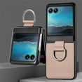 thumbnail image 1 of Dteck for Motorola Razr 40 Ultra Ring Case for Motorola Razr+2023 Ultra Slim and Stylish Finger, Moto Razr 40Ultra Shockproof Hard PC Protective Rugged Case with Stand Cover, Khaki, 1 of 13