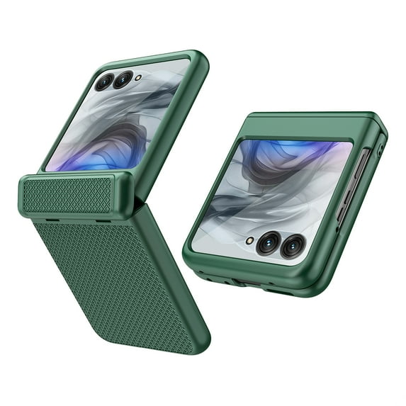Dteck for Motorola Razr Plus 2025 Case with Built-in Screen Protector & Hinge Protection, Shockproof Rugged Durable Non-Slip Cover for Moto Razr+ 2025/2024,Green