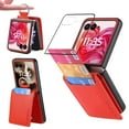 thumbnail image 1 of Dteck for Motorola Razr Plus 2025 Case with Tempered Glass Screen Protector, Wallet Case for Moto Razr+ 2025/2024 with Card Holder, PU Leather Phone Cover with Ring Finger,Red, 1 of 8