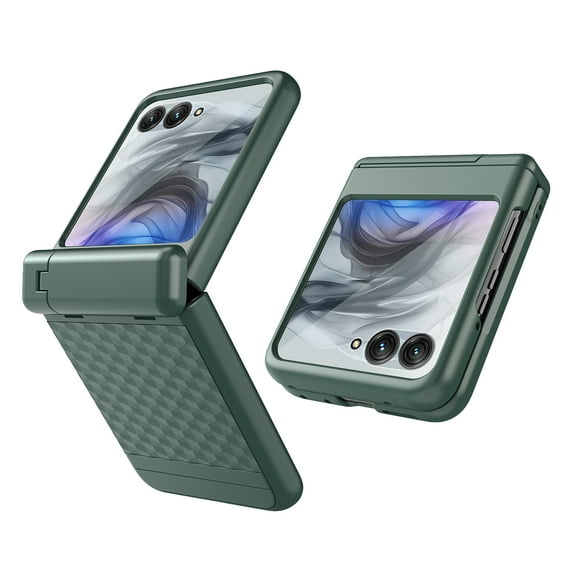 Dteck for Motorola Razr Ultra 2025 Case with Built-in Screen Protector Hinge Protection, Shockproof Kickstand Slim Phone Case for Moto Razr Ultra 2025/ Razr 60 Ultra,Green
