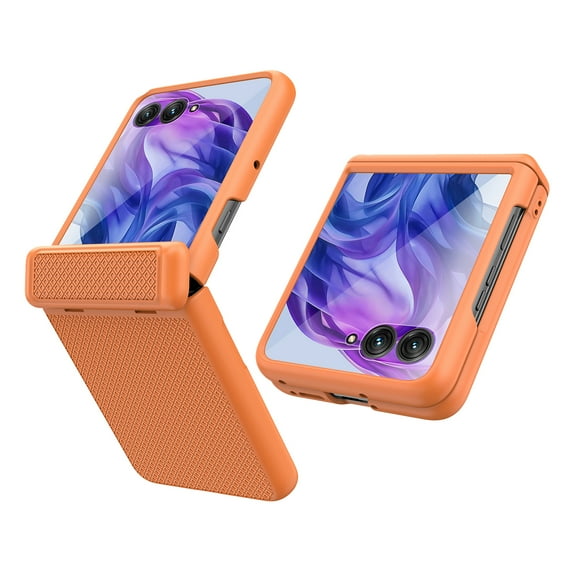 Dteck for Motorola Razr Ultra 2025 Case with Built-in Screen Protector & Hinge Protection, Shockproof Rugged Durable Non-Slip Cover for Moto Razr Ultra 2025 / 60 Ultra,Orange